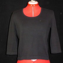 VTG Lauren Ralph Lauren Black Long Sleeve Women&#39;s Sweater Cotton Shirt Top - £13.96 GBP