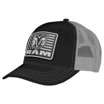 Dodge Ram Patriotic Logo Patch Adjustable Trucker Hat Black - £25.42 GBP