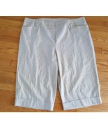 Lane Bryant  Womens Size 28 Tan Linen Capri Pants NWOT cuffed wide leg c... - $14.50