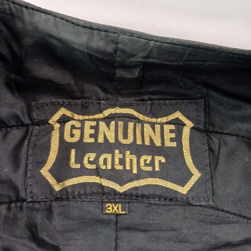 Latin American Motorcycle Genuine Leather Men's Black Biker Button Vest Size 3XL Item image 6