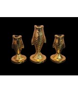 Set of 3 Gold Tone Koi Fish Metal Candle Holders 7&quot; and 5 1/4&quot; Tall - £27.10 GBP