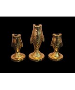 Set of 3 Gold Tone Koi Fish Metal Candle Holders 7&quot; and 5 1/4&quot; Tall - $47.54 CAD