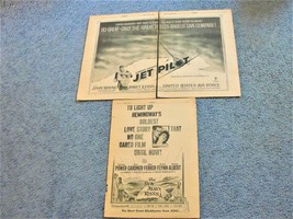 The Sun Also Rises/Jet Pilot ( 2) Pages Movie Ads from Variety 1957 Newspaper. - £17.80 GBP