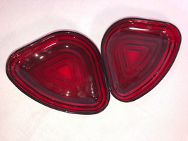 2 Manhattan Ruby Red Relish Tray Inserts Depression Glass Mint - £7.97 GBP