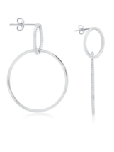 Authentic Crislu Intertwined Double Hoop Earrings in Platinum - £140.07 GBP