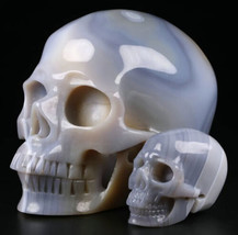 Brazilian Agate Crystal Skull- Reiki- Mineral- Healing-Quartz-Realistic - £11.72 GBP+