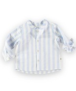 Baby Striped Long-Sleeve Shirt 12 Months Petit Indi Cotton Blend Blue Wh... - $617.40 MXN