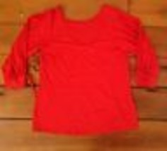 Trina Turk Red USA Made Viscose Rayon Womens Blouse Crop Sleeve Top Shirt S - £23.59 GBP