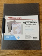 Office Depot Translucent Front Report Covers With Swing Clip ONE ONLY - $5.82