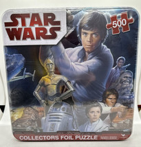Star Wars Collectors Foil Puzzle 500 Pieces Collectible Tin Sealed 14 x 19 NEW - £16.61 GBP