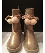 NEW Josmo Girls Faux Suede Pom Pom Faux Fur Boots Size 3 - £14.92 GBP