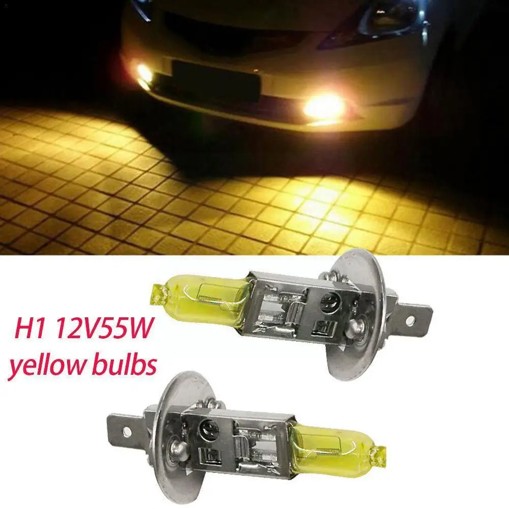 1 Pcs Yellow H1 H3 H4 H7 H11 9006 Halogen Bulb 12v Lamp Car 55w Gl Headlight Xen - £110.62 GBP
