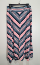 Talbots A Line Skirt Blue White Chevron Pattern Size Medium Petite MP Wo... - $232.82 MXN