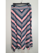 Talbots A Line Skirt Blue White Chevron Pattern Size Medium Petite MP Wo... - $16.87 CAD