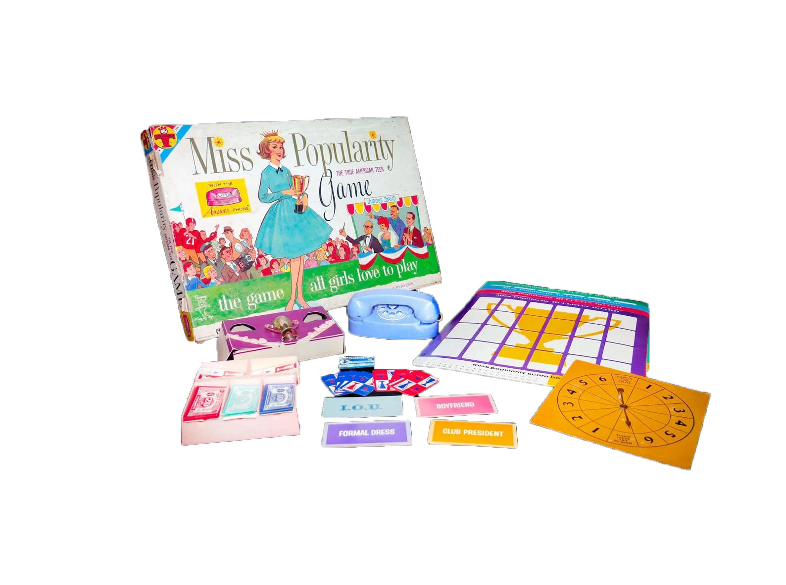 Miss Popularity The True American Teen board game. Transogram game 3892. - $125.98
