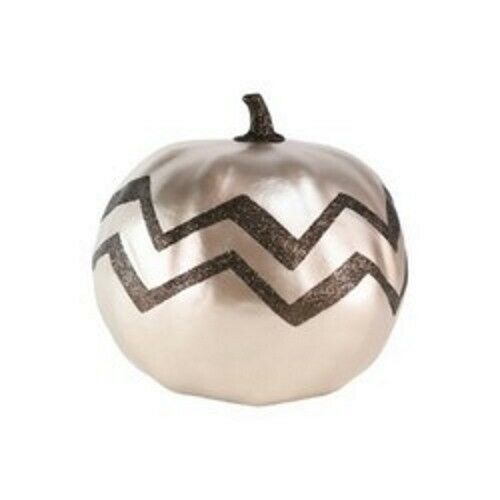 Large Harvest Pumpkin Chevron Metallic Gold (1) - £6.22 GBP