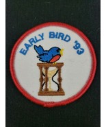 Vintage 1993 Girl Scouts Early Bird &#39;93 Patch 2.5&quot; NOS Blue Bird Hourglass - £7.90 GBP