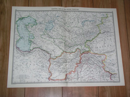 1908 Antique Map Of Kazakhstan Iran Persia Afghanistan India China Turkestan - £24.84 GBP