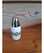 Vintage Gemco Spring Blossom  Pepper Shaker Milk Glass Green Crazy Daisy - $12.00