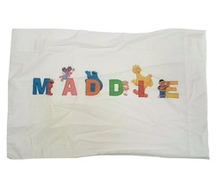 VINTAGE SESAME STREET CHARACTERS MADDIE LETTERS STANDARD SIZED PILLOWCAS... - $17.10