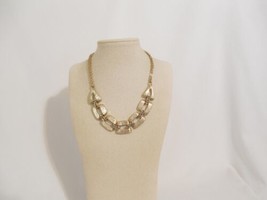 Alfani Gold Tone 16&quot; w 3&quot;ext Pave Brushed Textured Link Frontal Necklace F122 - £11.29 GBP