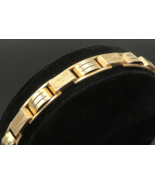 ISRAEL 13K GOLD - Vintage Antique Etched Hinge Link Chain Bracelet - GBR034 - $2,636.27 CAD