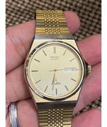 Vintage Seiko SilverWave Quartz Gold Dial 5933-7030 1980s Day/Date Japan - $107.91