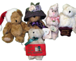 BOYDS MINI PLUSH LOT OF 5 ANGELWISH BUNNY w/WINGS SANTA CHRISTIANA LABEA... - $40.50