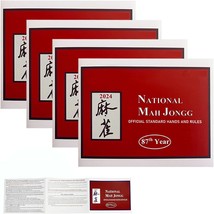 2024 New Mahjong Cards Mahjong Scorecard 4Pcs National Mahjong Standard Hands an - £16.89 GBP