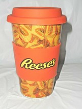 Galerie Reeses Peanut Butter Ceramic Travel Coffee Tea Mug w/ Silicone Lid - £10.81 GBP