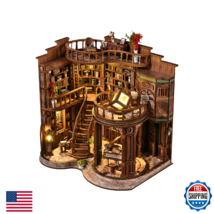 DIY Miniature House Kit, Book Nook Kit, 3D Wooden Puzzles Bookshelf Craf... - $67.03