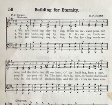 1894 Sheet Music Building For Eternity Victorian Hymns 7.75 X 5&quot; - £10.99 GBP