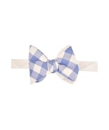 ALEXIS MABILLE Mens Bow Tie Large Elegant Vichy Blue White  MADE IN FRANCE - £147.24 GBP