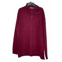 Polo Ralph Lauren Men Sweater Long Sleeve Pullover 1/4 Zip Hi-Neck Maroon XLT - £23.29 GBP