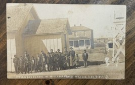 Antique Indian Day School Pine Ridge SD South Dakota RPPC Children Students - £193.49 GBP
