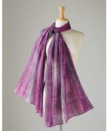 Smithsonian Wild Hyacinth Watercolors Hand Dyed Silk Scarf 70&quot; Long - $939.38 MXN