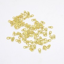 50 Chain Tabs Gold Necklace Ends Bracelet Ends Connectors Hook  - $92.29 MXN
