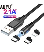 Magnetic 3-in-1 USB Charging Cable – USB Type-C Fast Charge Braided Cord - $7.93+