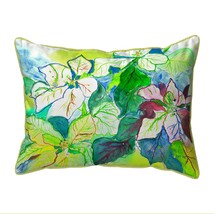 Betsy Drake White Poinsettia Large Indoor Outdoor Pillow 16x20 - £37.59 GBP