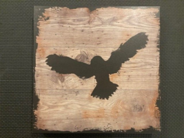 IKEA “Bjornamo” faux wood wall art blocks with owl panel 10&quot; x 10&quot; - $180.84 MXN