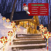 5PCS Candy Cane Pathway Light Christmas Garden Lights Lollipops Solar Powered - £18.84 GBP