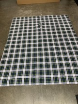Ralph Lauren Full Flat Sheet Gordon Tartan Blue Green Plaid - $30.53