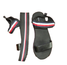 Tommy Hilfiger Women&#39;s Shoes Avrett Wedge Sandal Size 7 1/2-8 Black Ankl... - £19.65 GBP