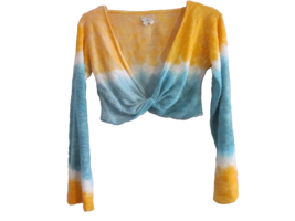 EARTHBOUND Women&#39;s Size Medium Cropped Sweater Blue Orange Hippie - $10.99