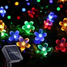 Solar String Flower Lights Outdoor Waterproof 50 LED Fairy Light Decorations for - £19.61 GBP