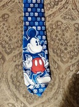 Disney Parks Blue Mickey Mouse Walt Disney World Logo Men&#39;s Silk Neck Tie - $12.00