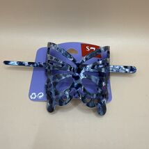 Claires Lucite Blue Tortoise Butterfly Bun Ponytail Holder and Stick New... - $9.89