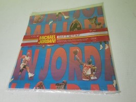 Vintage Michael Jordan Gift Wrap Paper Cleo 2 Sheets NOS Deadstock Chicago Bulls - £23.83 GBP