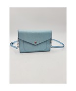 Kate Spade Brand Frosty Sky Tinsel Glitter Fabric Flap Crossbody Blue Purse - $59.75