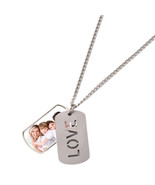 LOVE Silver Stainless Steel Fashion DIY Dog Tag Blank Sublimation Design... - $188.77 MXN